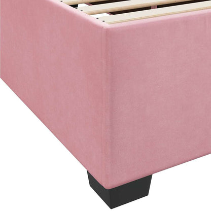 Struttura letto con materasso Rosa 120 x 190 cm Velluto