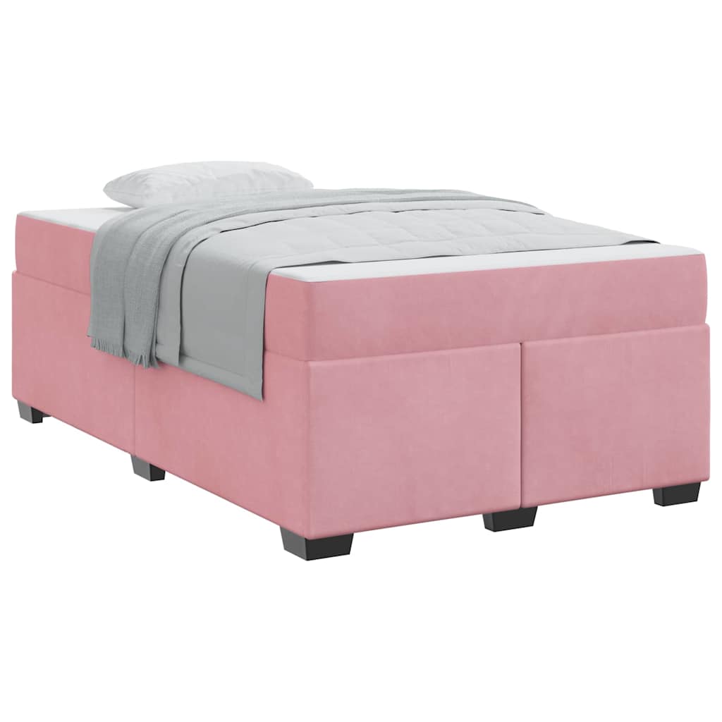 Struttura letto con materasso Rosa 120 x 190 cm Velluto - homemem39