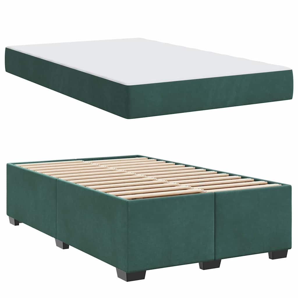 Struttura letto con materasso Verde scuro 120 x 200 cm Velluto - homemem39