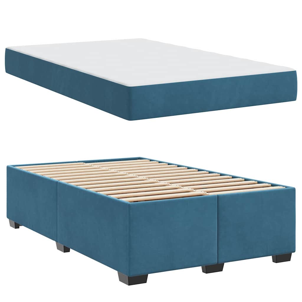 Struttura letto con materasso Blu scuro 120 x 200 cm Velluto