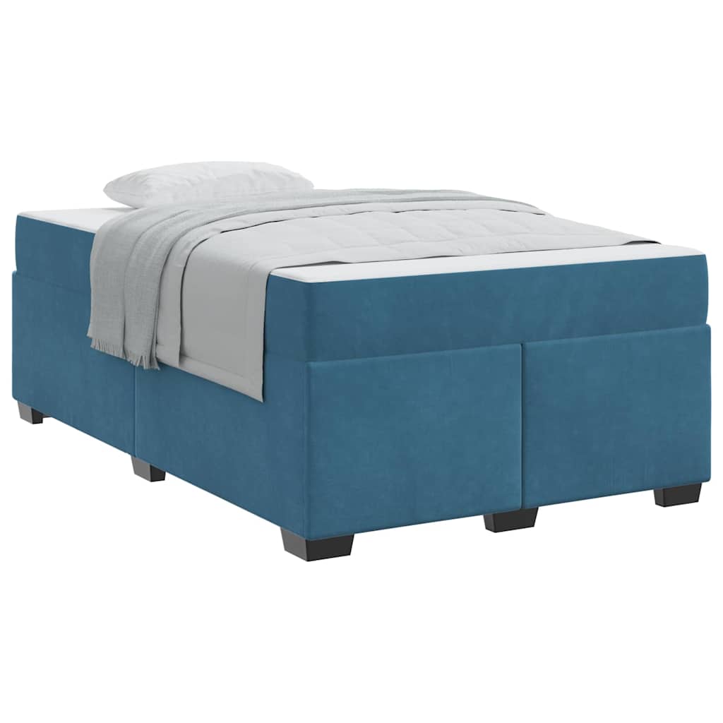 Struttura letto con materasso Blu scuro 120 x 200 cm Velluto
