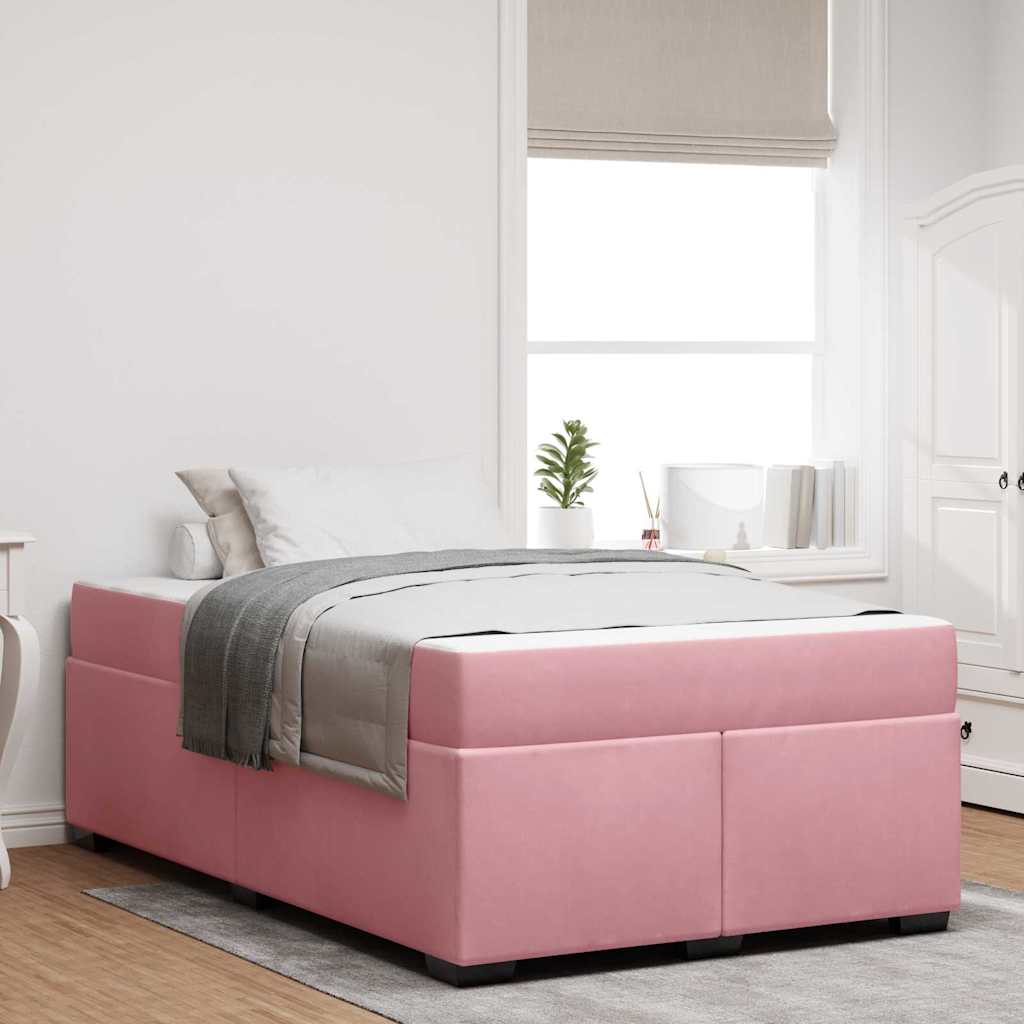 Struttura letto con materasso Rosa 120 x 200 cm Velluto - homemem39