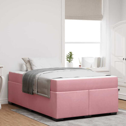 Struttura letto con materasso Rosa 120 x 200 cm Velluto - homemem39