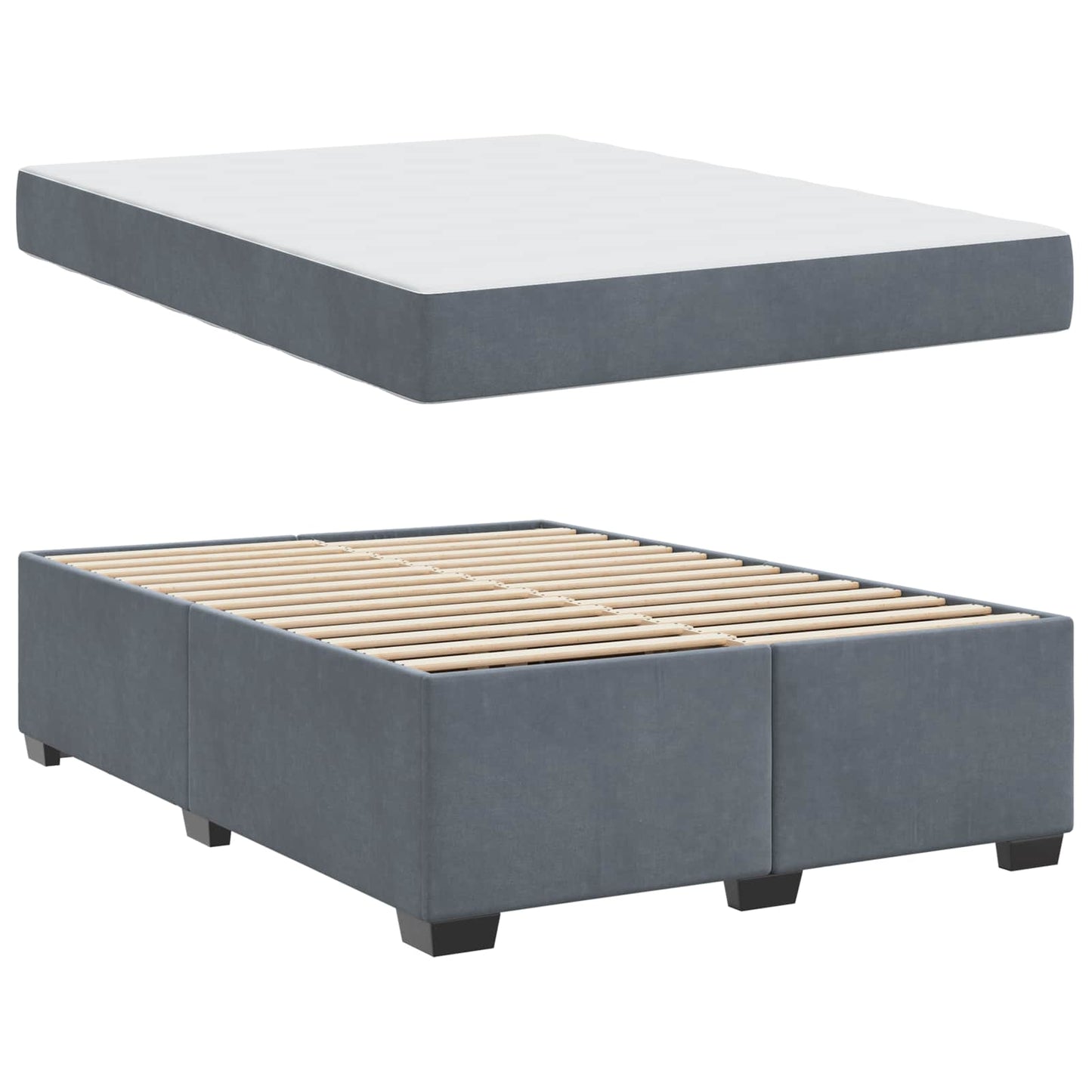 Struttura del letto Grigio scuro 140 x 200 cm Tessuto | homemem39