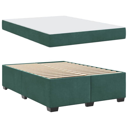 Struttura letto con materasso Verde scuro 140 x 200 cm Velluto