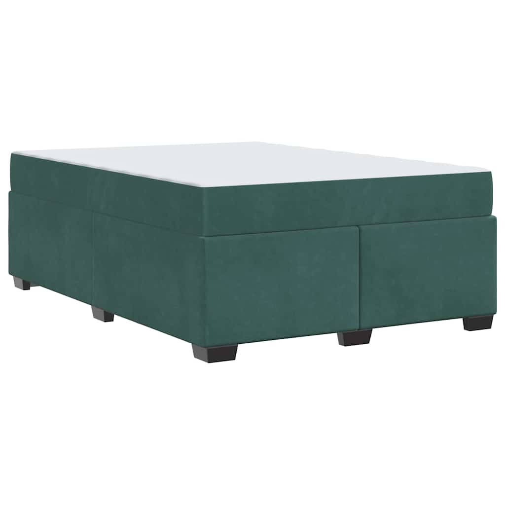 Struttura letto con materasso Verde scuro 140 x 200 cm Velluto