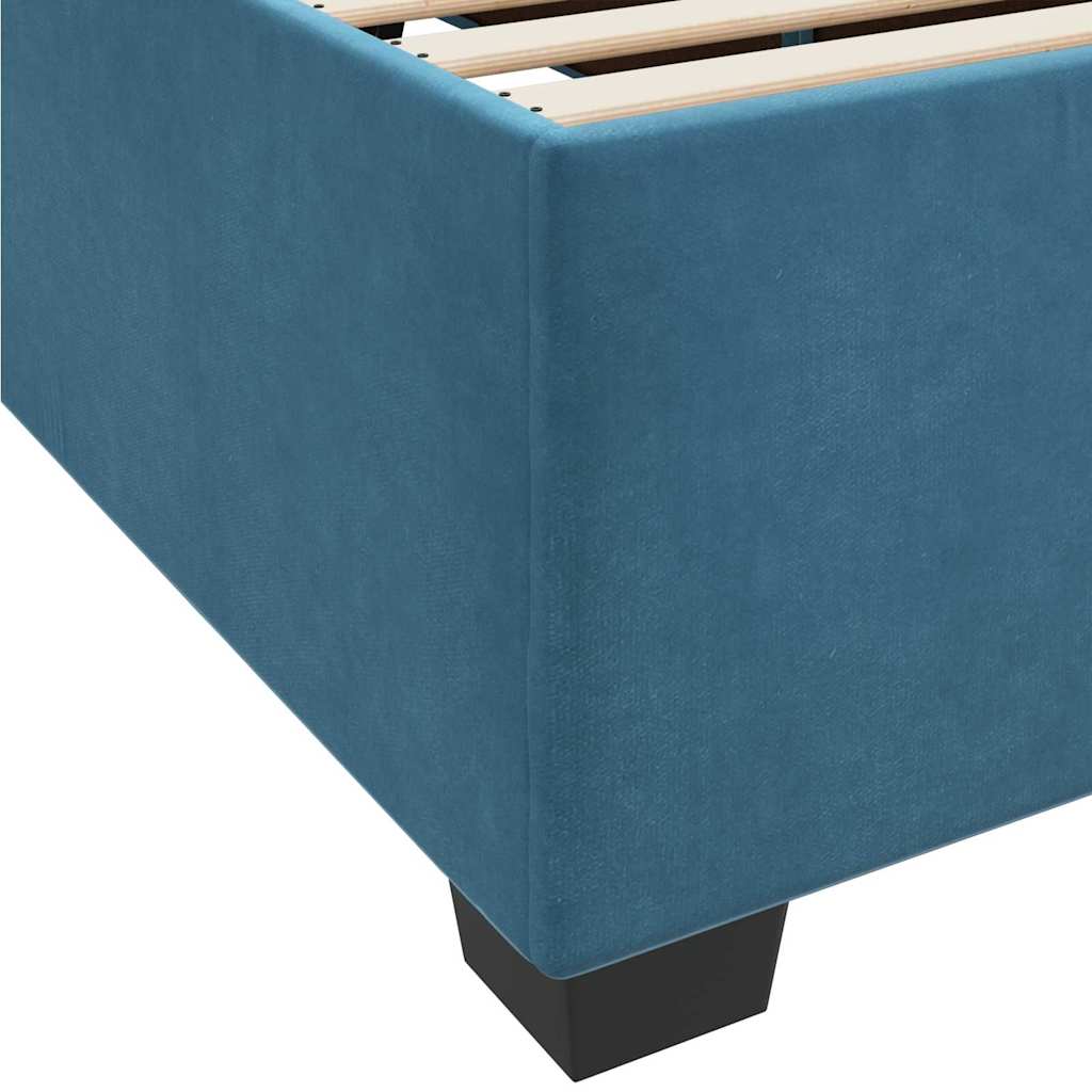 Struttura letto con materasso Blu scuro 140 x 200 cm Velluto