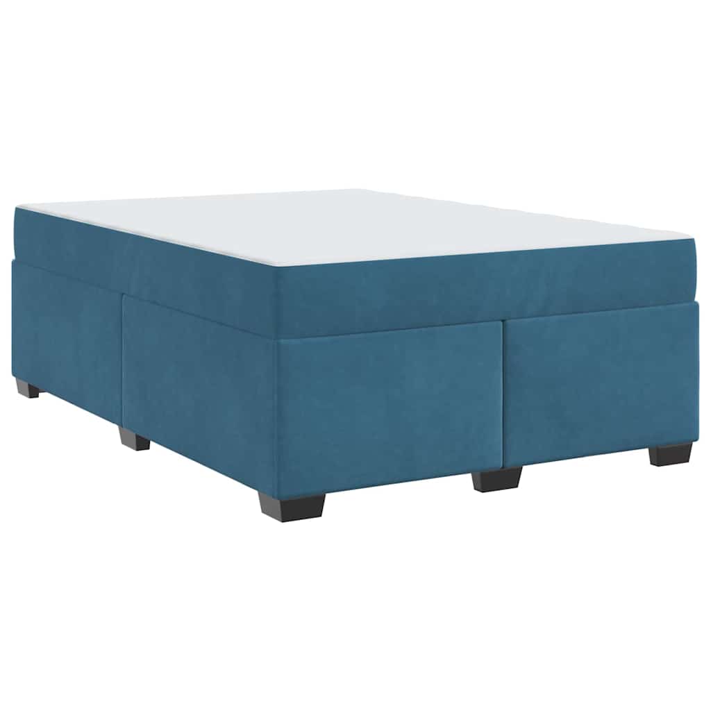 Struttura letto con materasso Blu scuro 140 x 200 cm Velluto