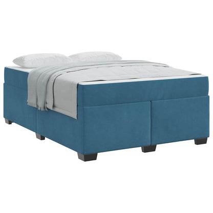 Struttura letto con materasso Blu scuro 140 x 200 cm Velluto