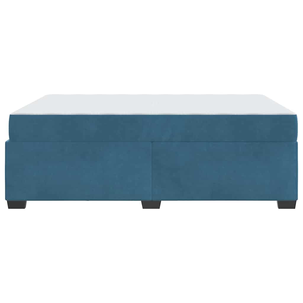 Struttura letto con materasso Blu scuro 140 x 200 cm Velluto