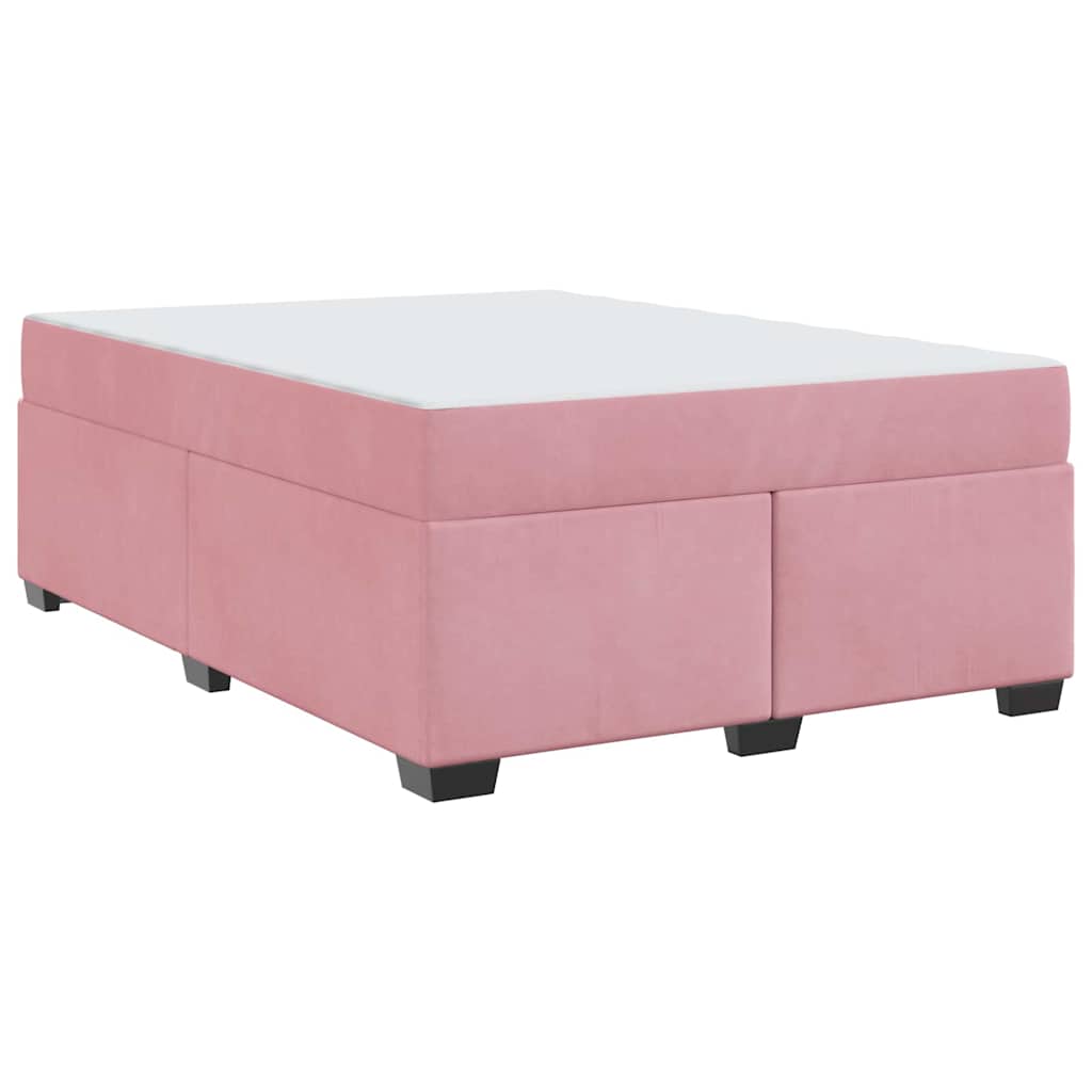 Struttura letto con materasso Rosa 140 x 200 cm Velluto - homemem39