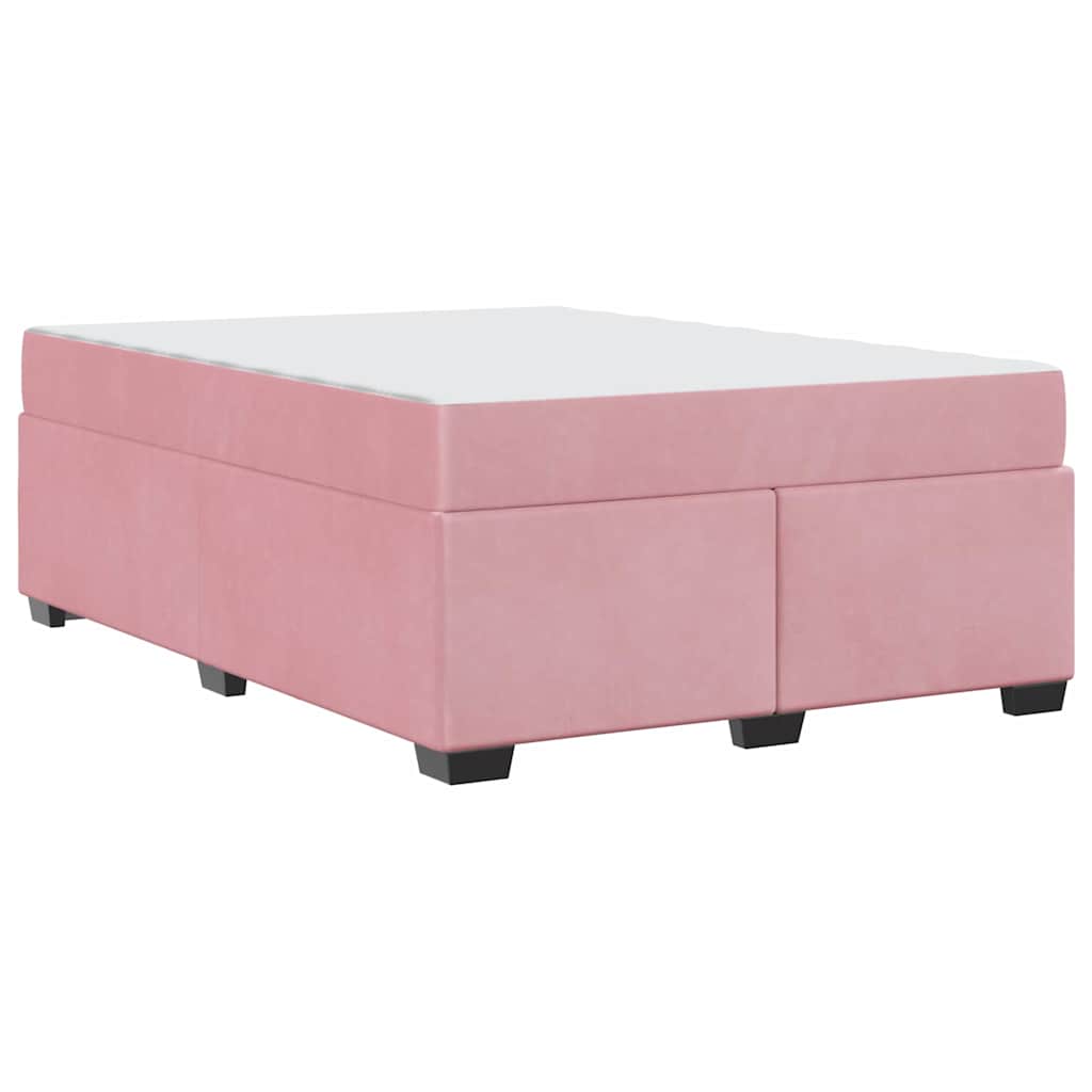 Struttura letto con materasso Rosa 140 x 200 cm Velluto