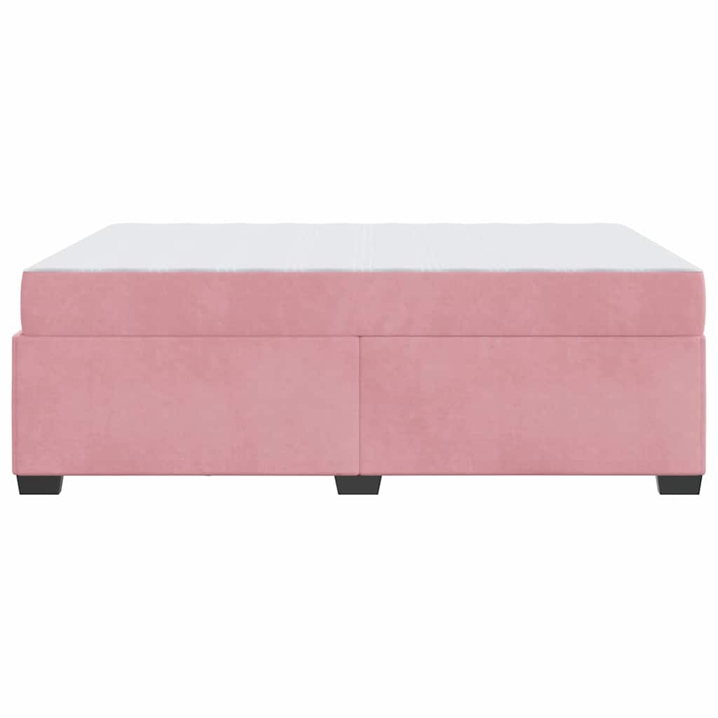 Struttura letto con materasso Rosa 140 x 200 cm Velluto - homemem39