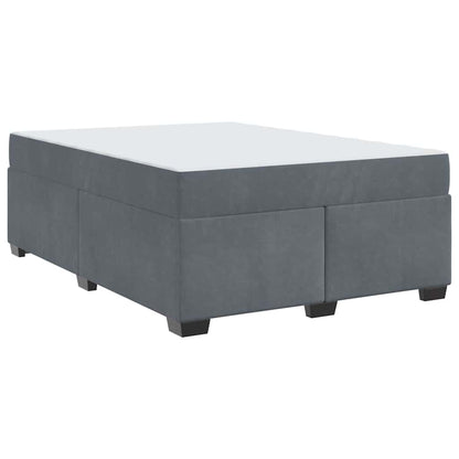 Struttura letto con materasso Grigio scuro 160 x 200 cm Velluto - homemem39