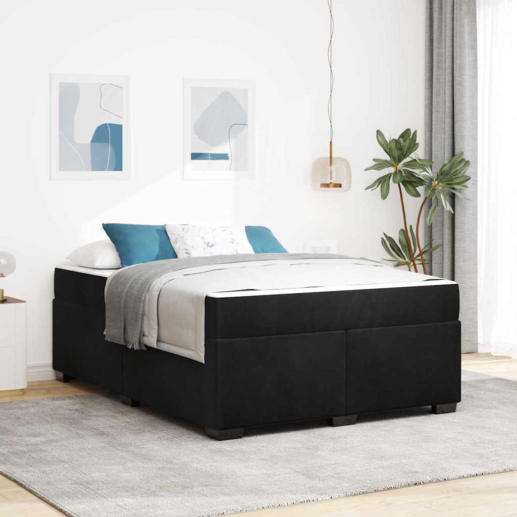 Struttura letto con materasso Nero 160 x 200 cm Velluto - homemem39