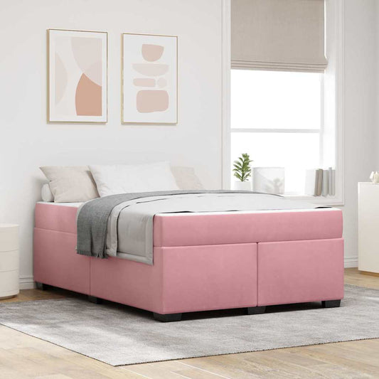 Struttura letto con materasso Rosa 160 x 200 cm Velluto