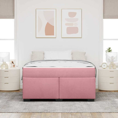 Struttura letto con materasso Rosa 160 x 200 cm Velluto
