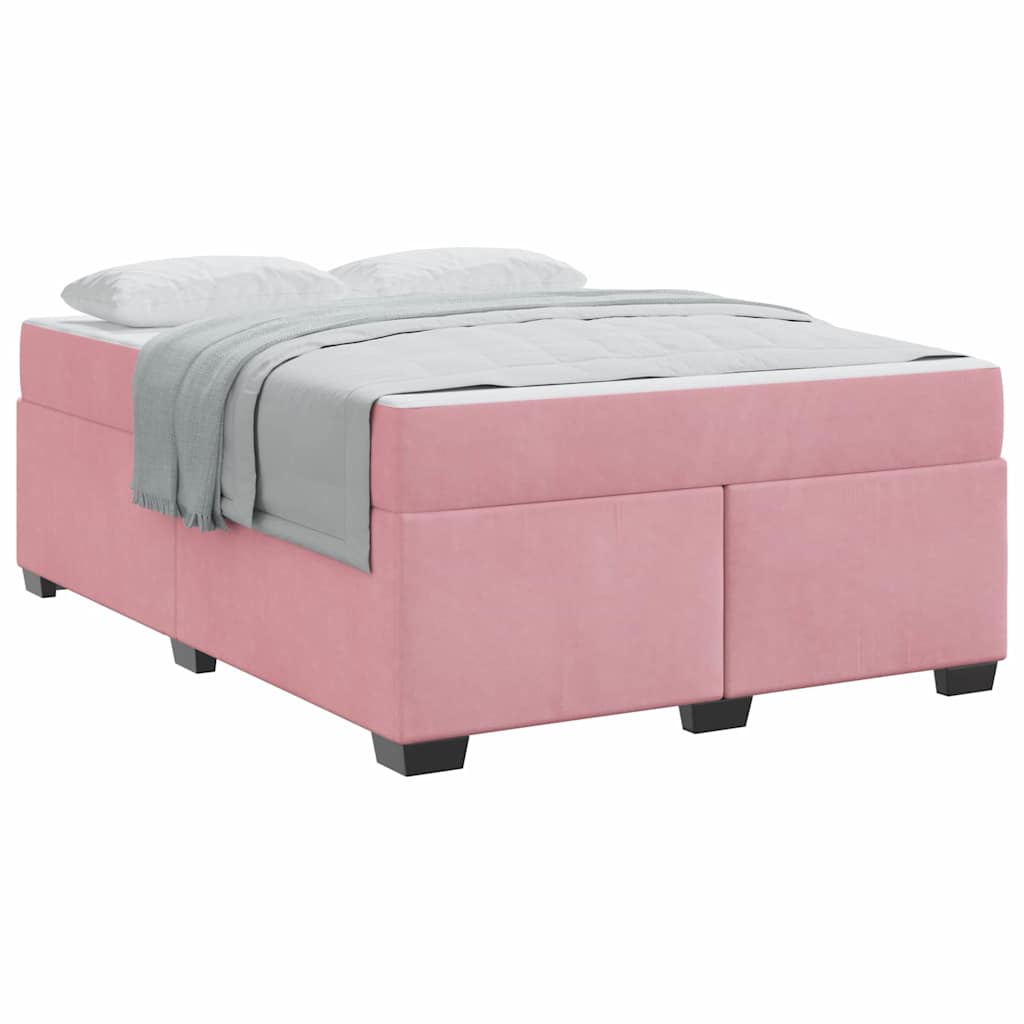 Struttura letto con materasso Rosa 160 x 200 cm Velluto