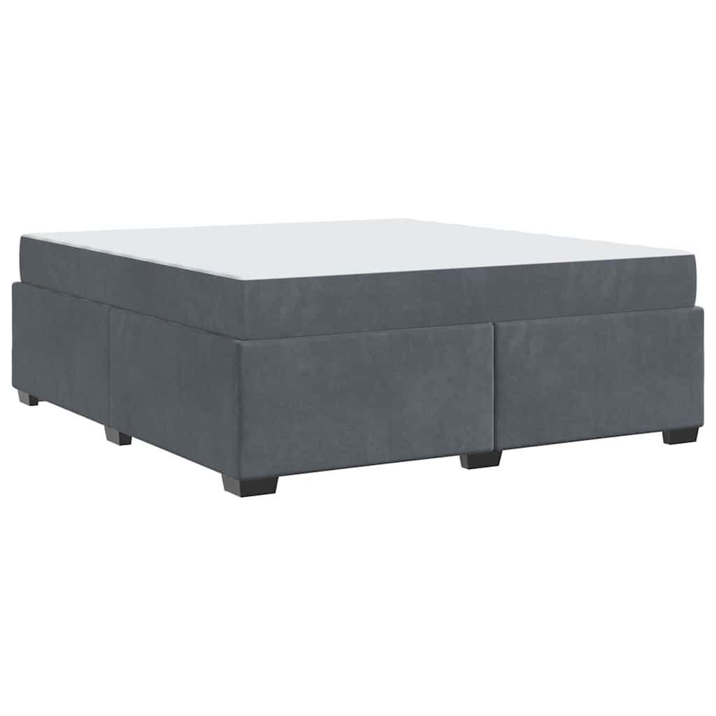 Struttura letto con materasso Grigio scuro 180 x 200 cm Velluto - homemem39