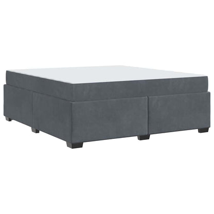 Struttura letto con materasso Grigio scuro 180 x 200 cm Velluto - homemem39