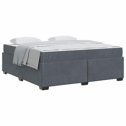 Struttura letto con materasso Grigio scuro 180 x 200 cm Velluto - homemem39
