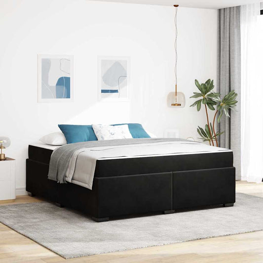 Struttura del letto con materasso Nero 180 x 200 cm Velluto