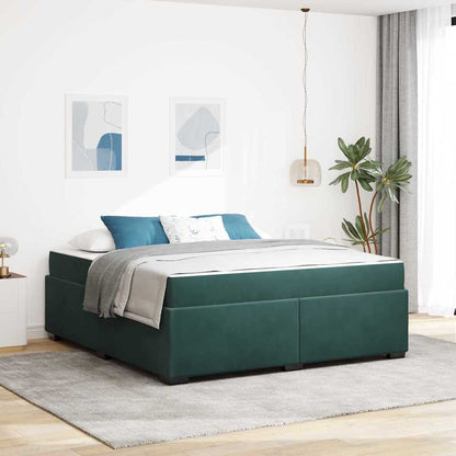Struttura letto con materasso Verde scuro 180 x 200 cm Velluto - homemem39