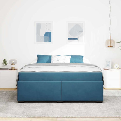 Struttura letto con materasso Blu scuro 180 x 200 cm Velluto