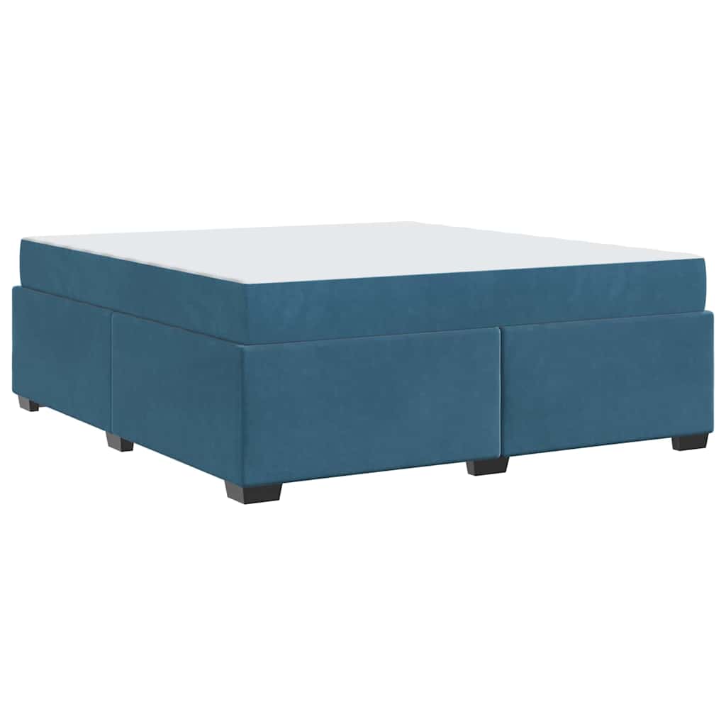 Struttura letto con materasso Blu scuro 180 x 200 cm Velluto - homemem39