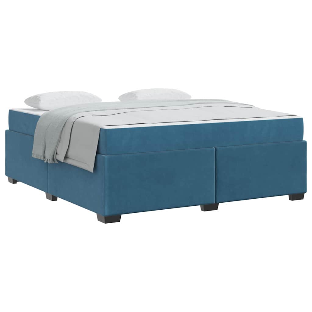 Struttura letto con materasso Blu scuro 180 x 200 cm Velluto
