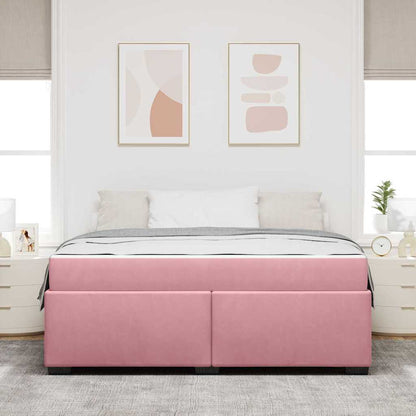 Struttura del letto con materasso Rosa 180 x 200 cm Velluto