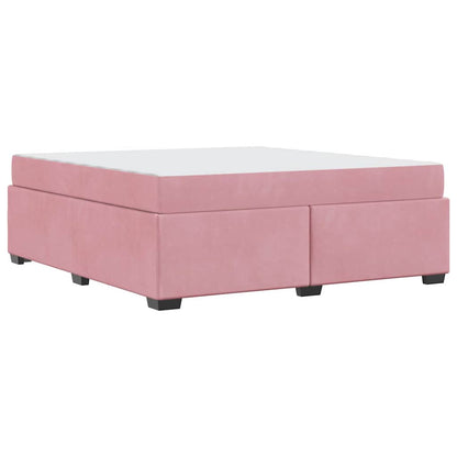 Struttura del letto con materasso Rosa 180 x 200 cm Velluto