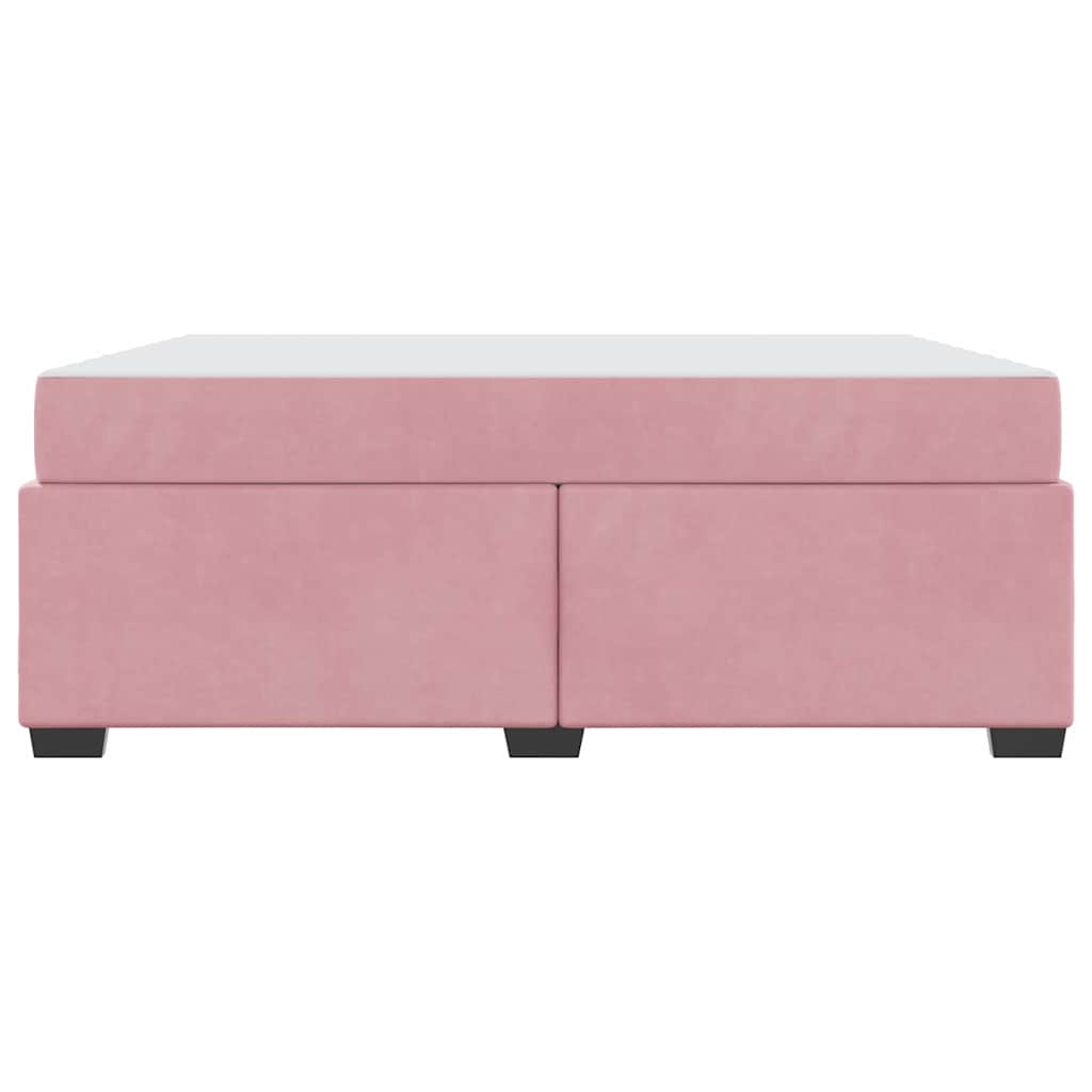 Struttura del letto con materasso Rosa 180 x 200 cm Velluto
