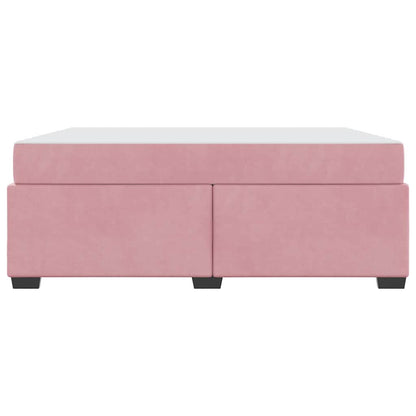 Struttura del letto con materasso Rosa 180 x 200 cm Velluto