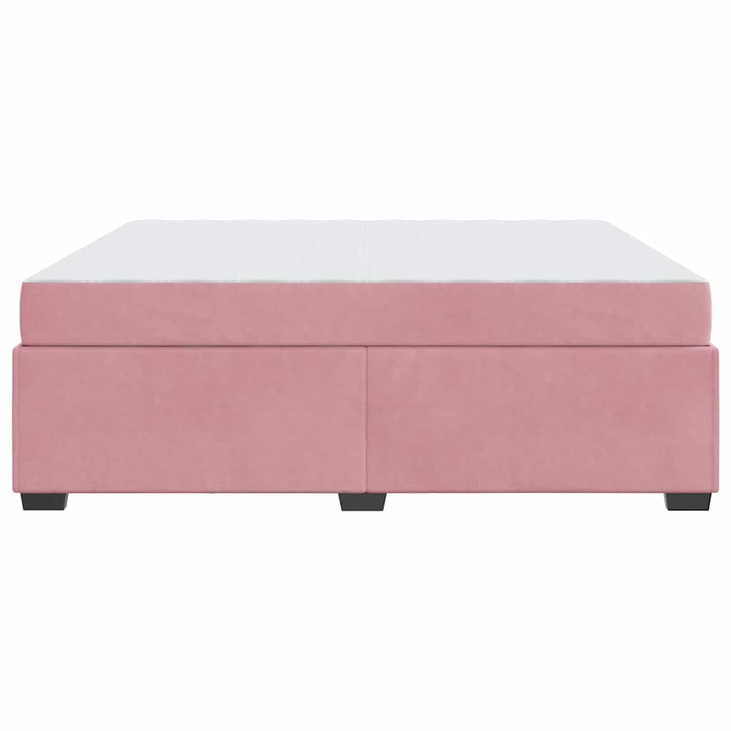 Struttura del letto con materasso Rosa 180 x 200 cm Velluto