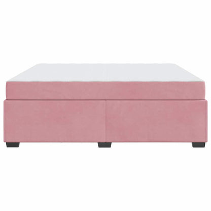 Struttura del letto con materasso Rosa 180 x 200 cm Velluto