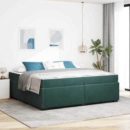 Struttura letto con materasso Verde scuro 200 x 200 cm Velluto - homemem39