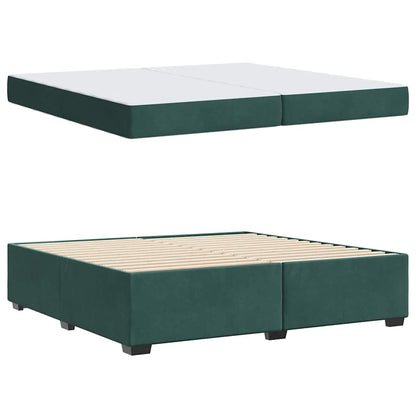 Struttura letto con materasso Verde scuro 200 x 200 cm Velluto - homemem39