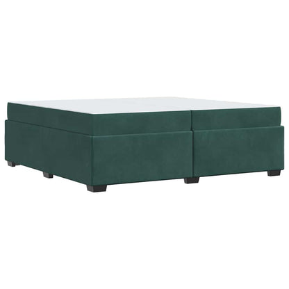 Struttura letto con materasso Verde scuro 200 x 200 cm Velluto