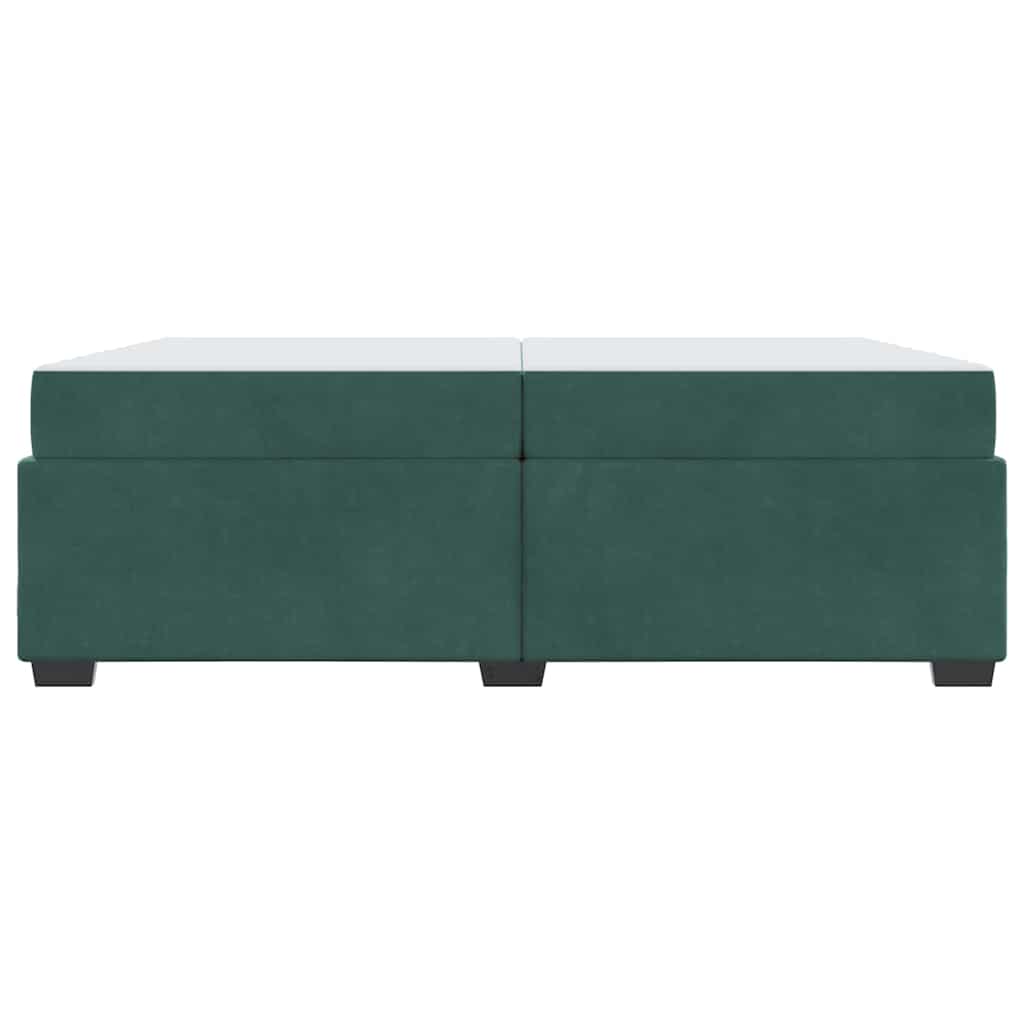 Struttura letto con materasso Verde scuro 200 x 200 cm Velluto