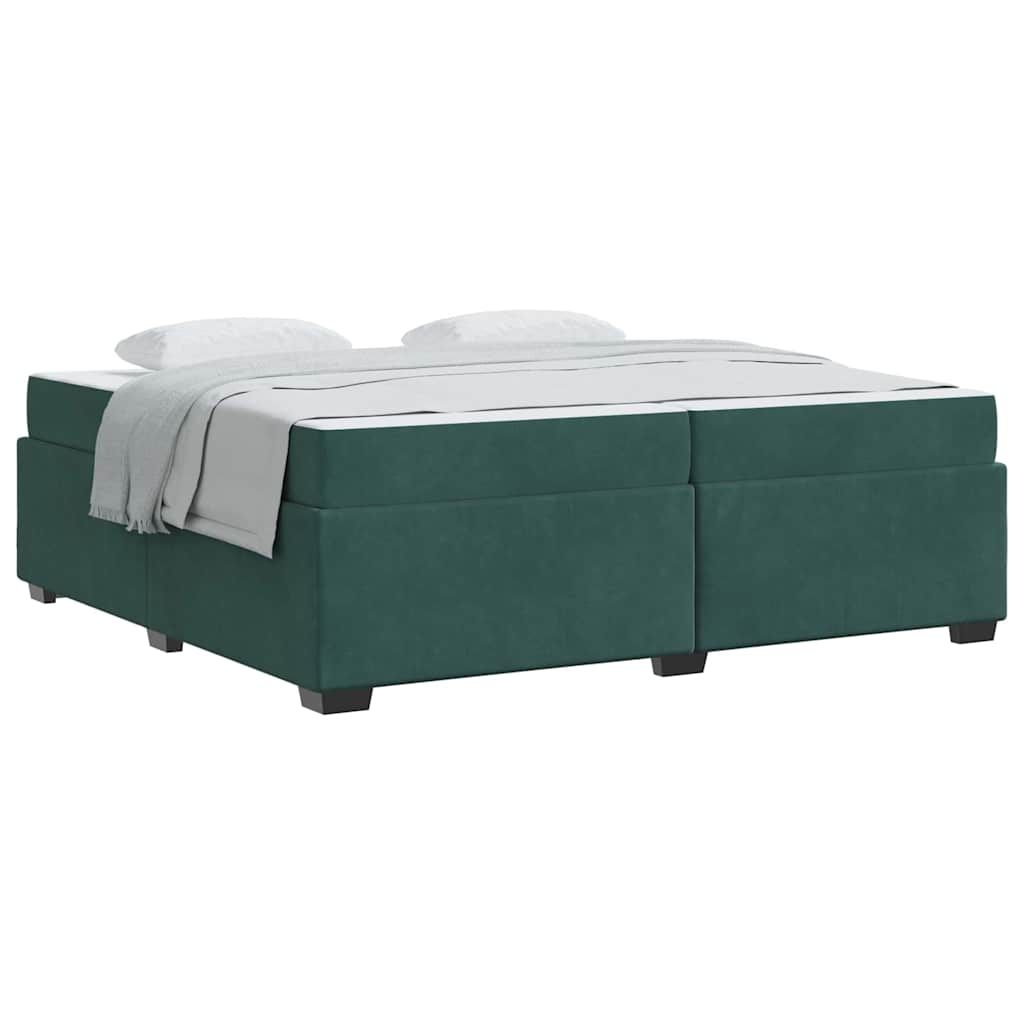 Struttura letto con materasso Verde scuro 200 x 200 cm Velluto - homemem39