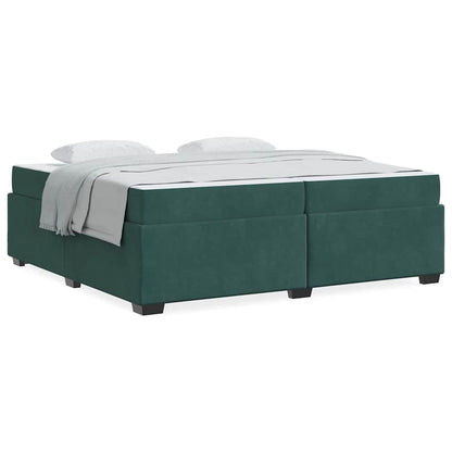 Struttura letto con materasso Verde scuro 200 x 200 cm Velluto