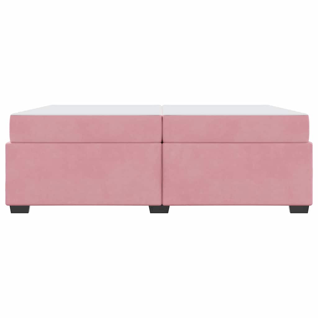 Struttura del letto con materasso Rosa 200 x 200 cm Velluto - homemem39