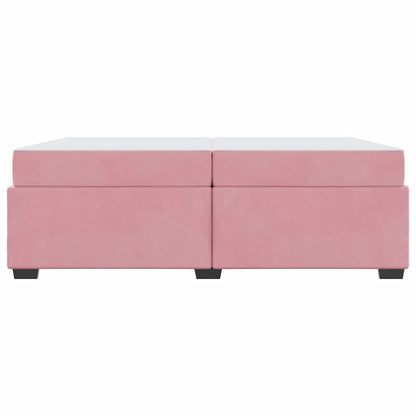 Struttura del letto con materasso Rosa 200 x 200 cm Velluto - homemem39