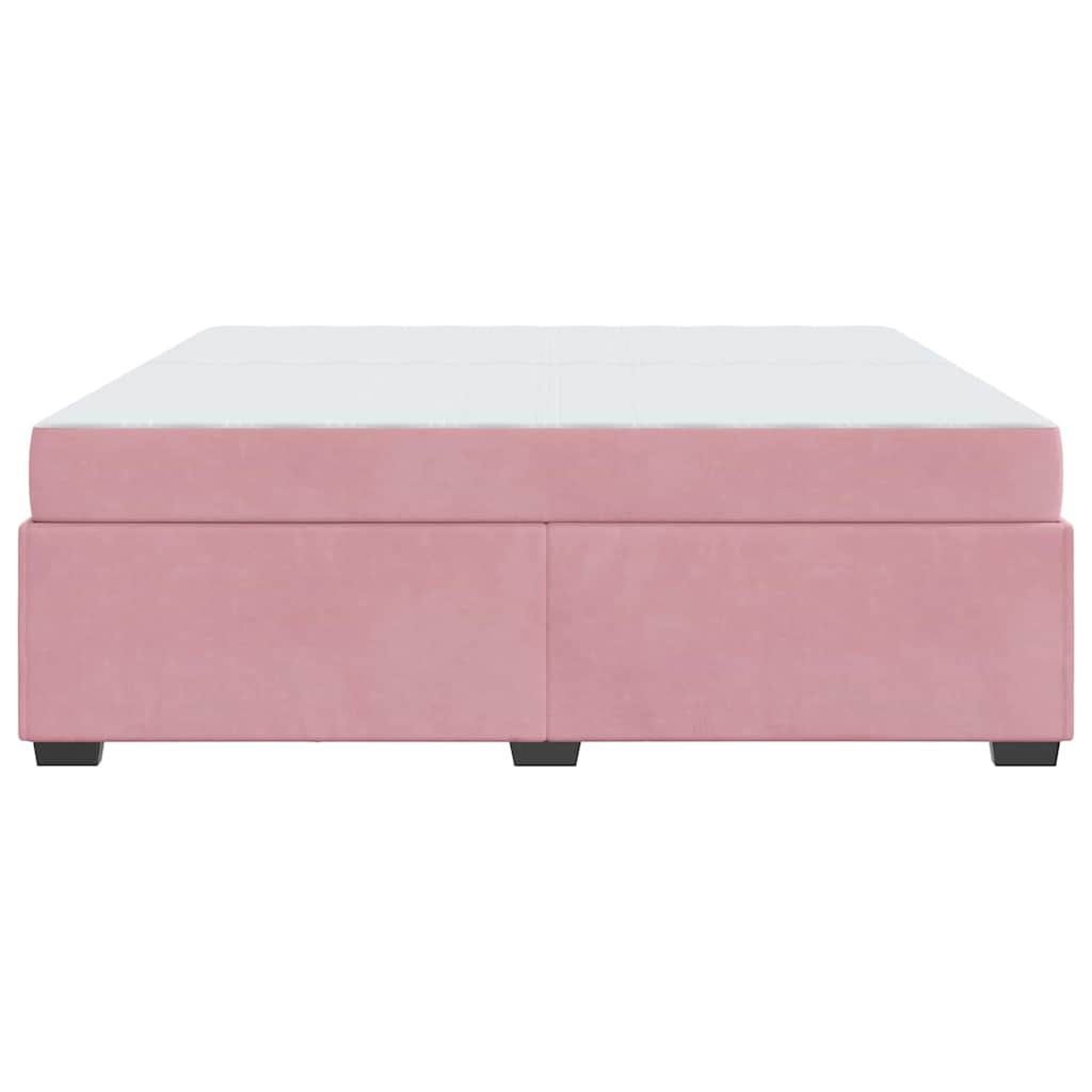 Struttura del letto con materasso Rosa 200 x 200 cm Velluto - homemem39