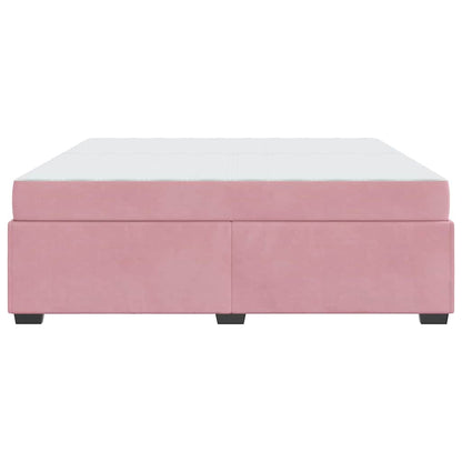 Struttura del letto con materasso Rosa 200 x 200 cm Velluto - homemem39