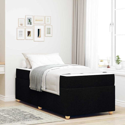 Struttura del letto con materasso Nero 80 x 200 cm Tessuto