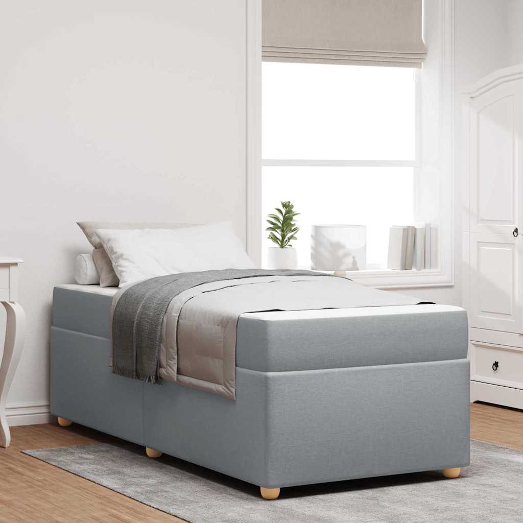 Struttura del letto Grigio chiaro 90 x 190 cm Tessuto - homemem39