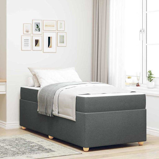 Struttura del letto Grigio scuro 90 x 190 cm Tessuto