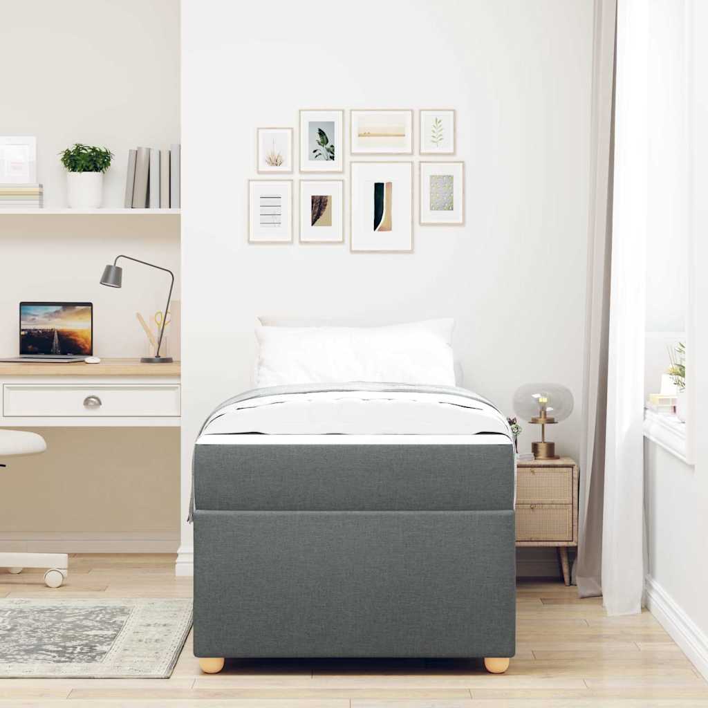 Struttura del letto Grigio scuro 90 x 190 cm Tessuto